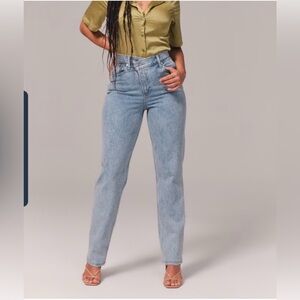 Abercrombie & Fitch Curve 90s Straight Ultra High‎ Rise Criss-Cross Jeans 28/6S